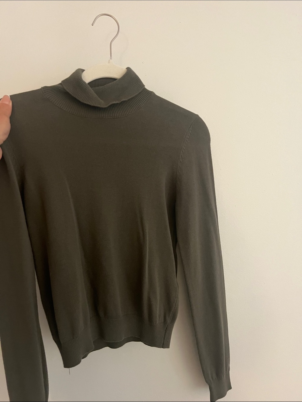 Classic Olive Green Turtleneck Sweater